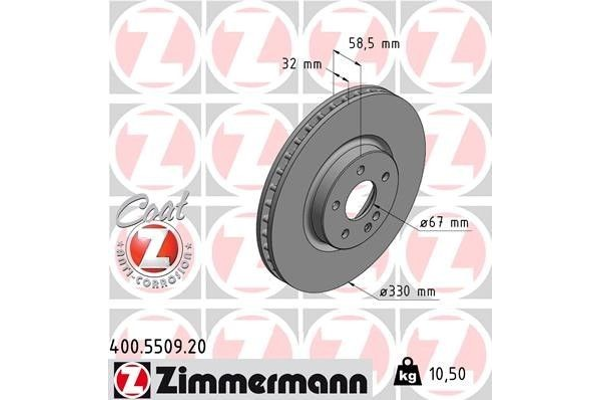 Bremseskive, ZIMMERMANN COAT Z 400.5509.20