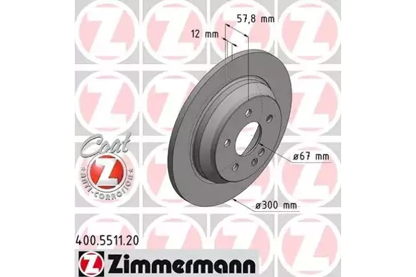 Bremseskive, ZIMMERMANN COAT Z 400.5511.20
