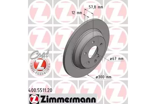 Bremseskive, ZIMMERMANN COAT Z 400.5511.20